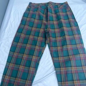 Green Plaid Pants